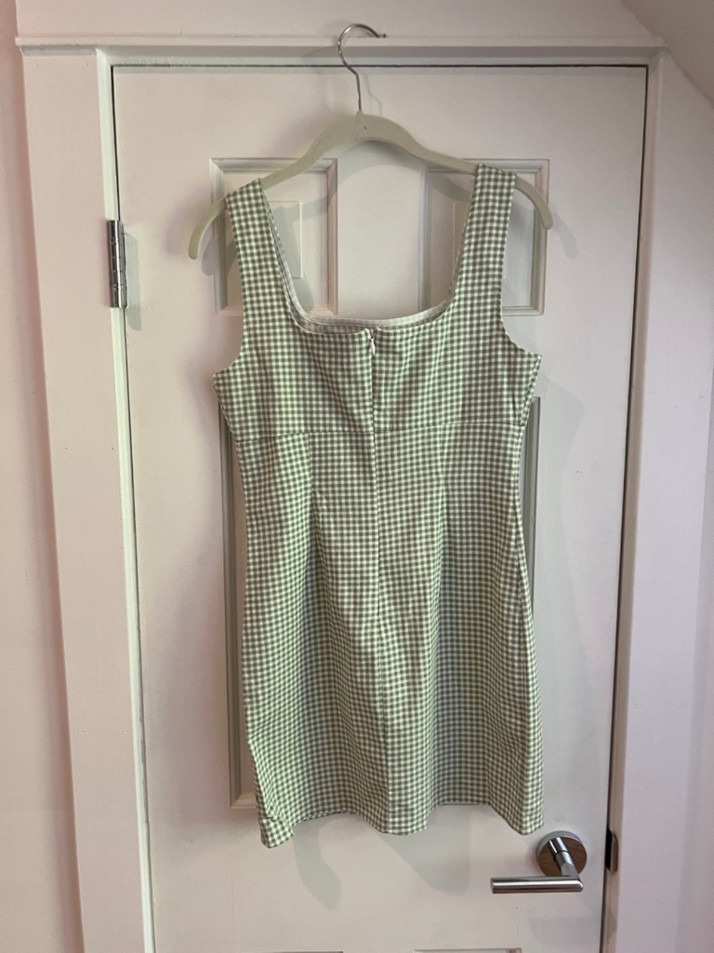 Lulu's Green and White Gingham Mini Dress - Picture 3 of 5